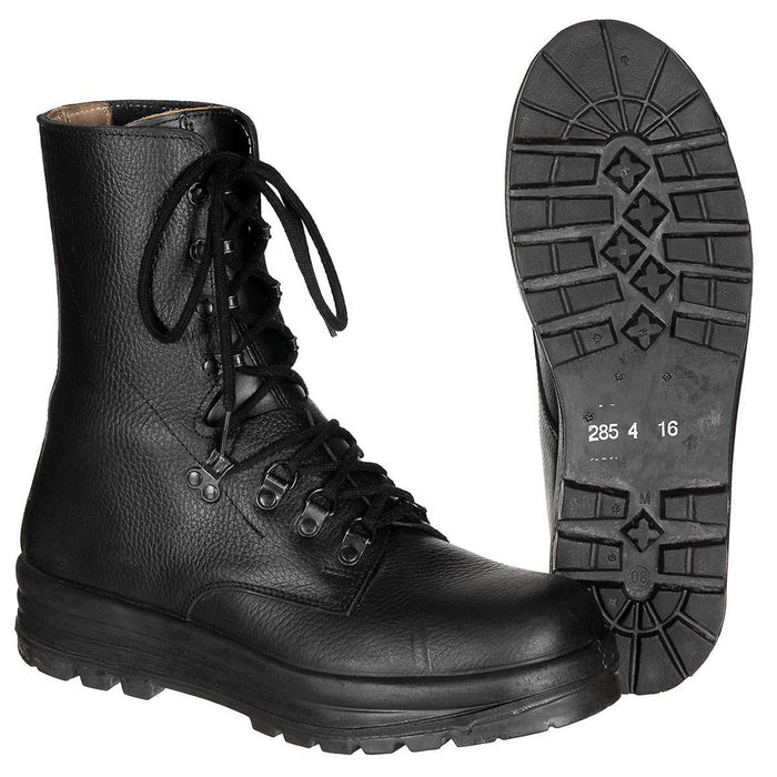 Stivali da combattimento originali svizzeri militari M95 in pelle Army Surplus Issue neri - GoMilitar