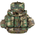Zaino originale dell'esercito turco da 40 litri, tasche frontali, tessuto Cordura Woodland Camo