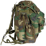 Zaino originale dell'esercito turco da 40 litri, tasche frontali, tessuto Cordura Woodland Camo