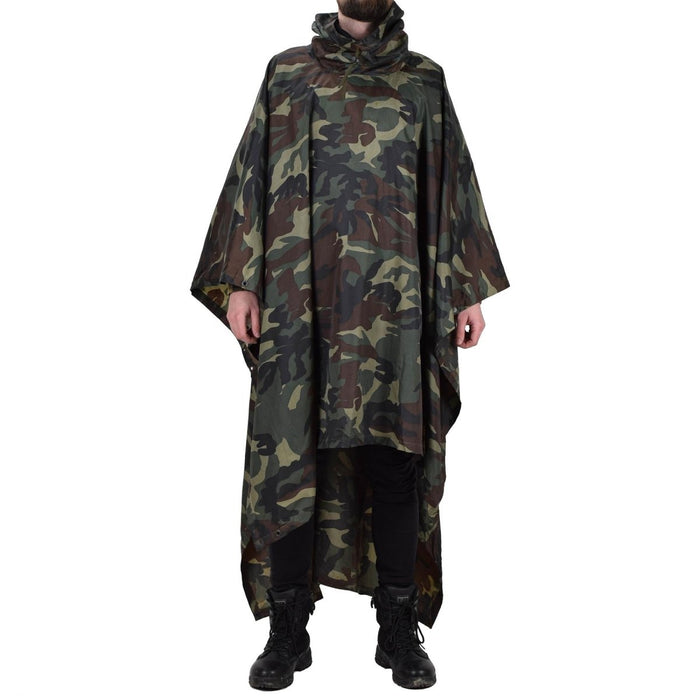 Poncho mimetico militare turco originale con cappuccio ripstop resistente all'acqua - GoMilitar