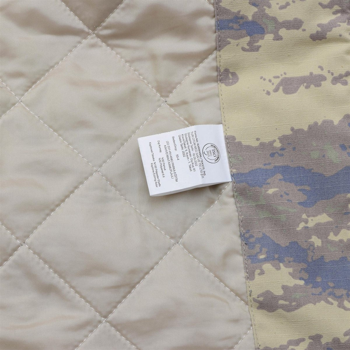 Parka militare turco originale da campo con fodera trapuntata Rip Stop M2018 Camo