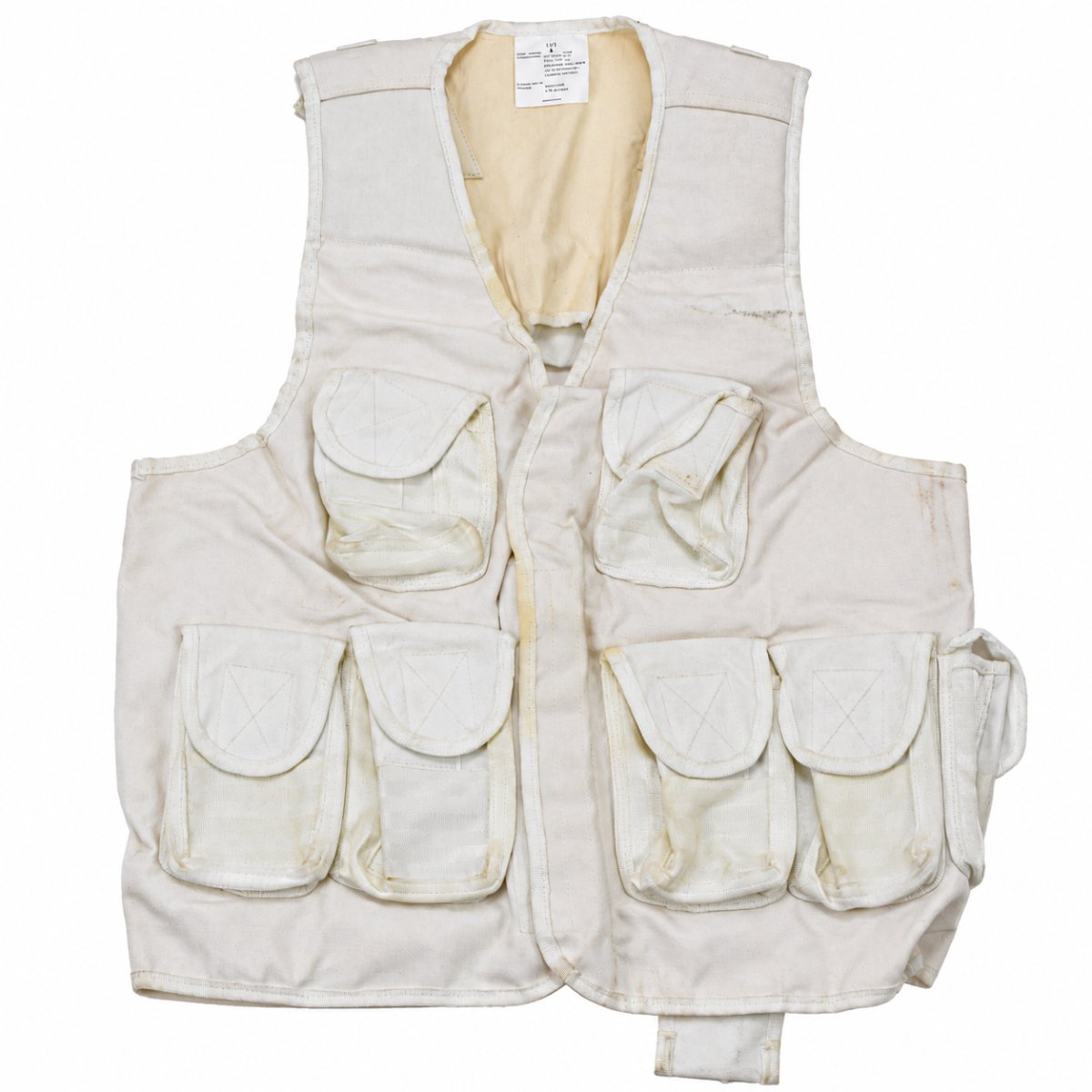 Gilet tattico militare turco originale multi-tasca da campo bianco