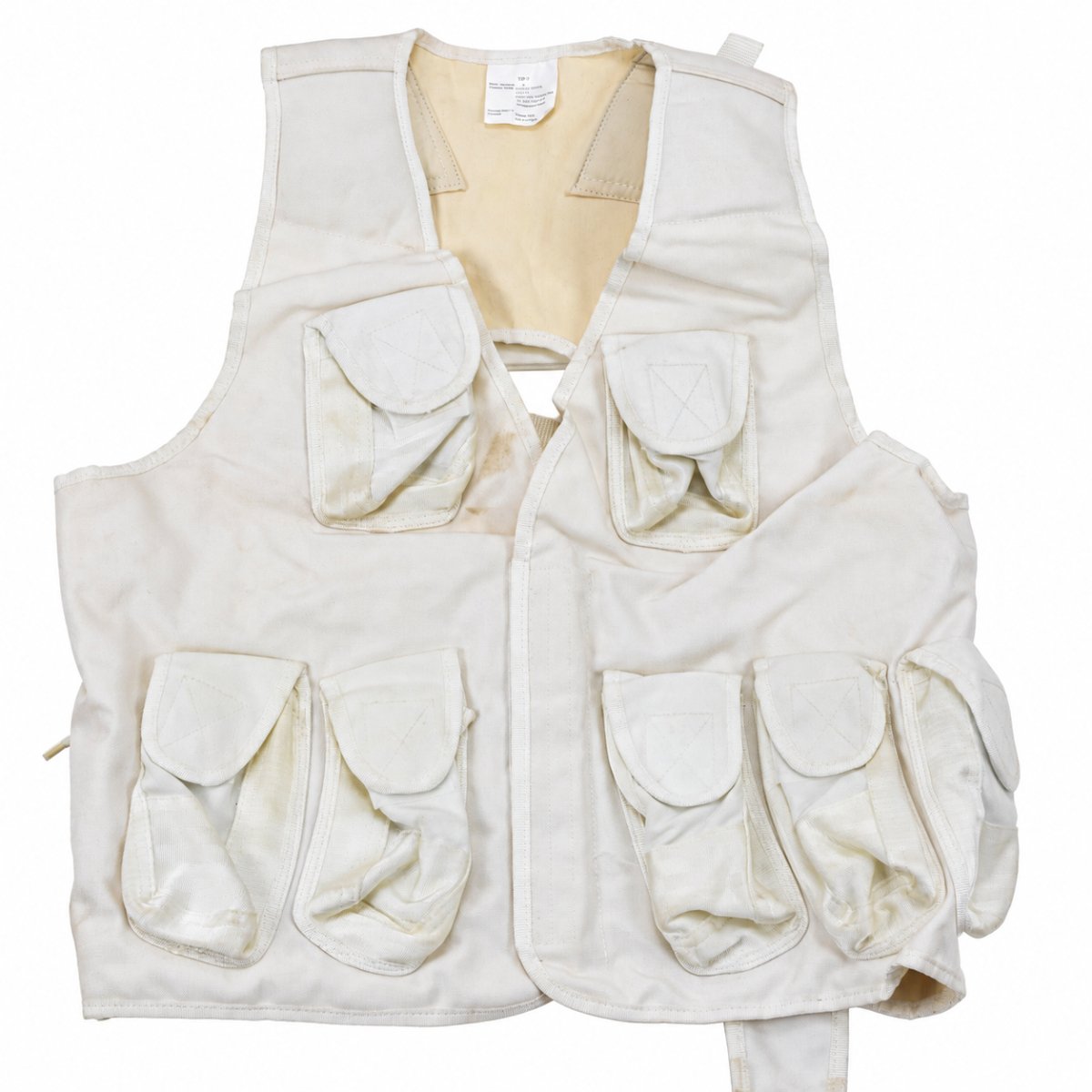 Gilet tattico militare turco originale multi-tasca da campo bianco