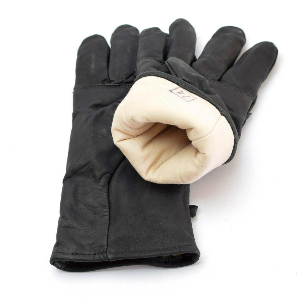 Guanti di pelle di combattimento dell'esercito americano originale Guido numero militare in pelle nera