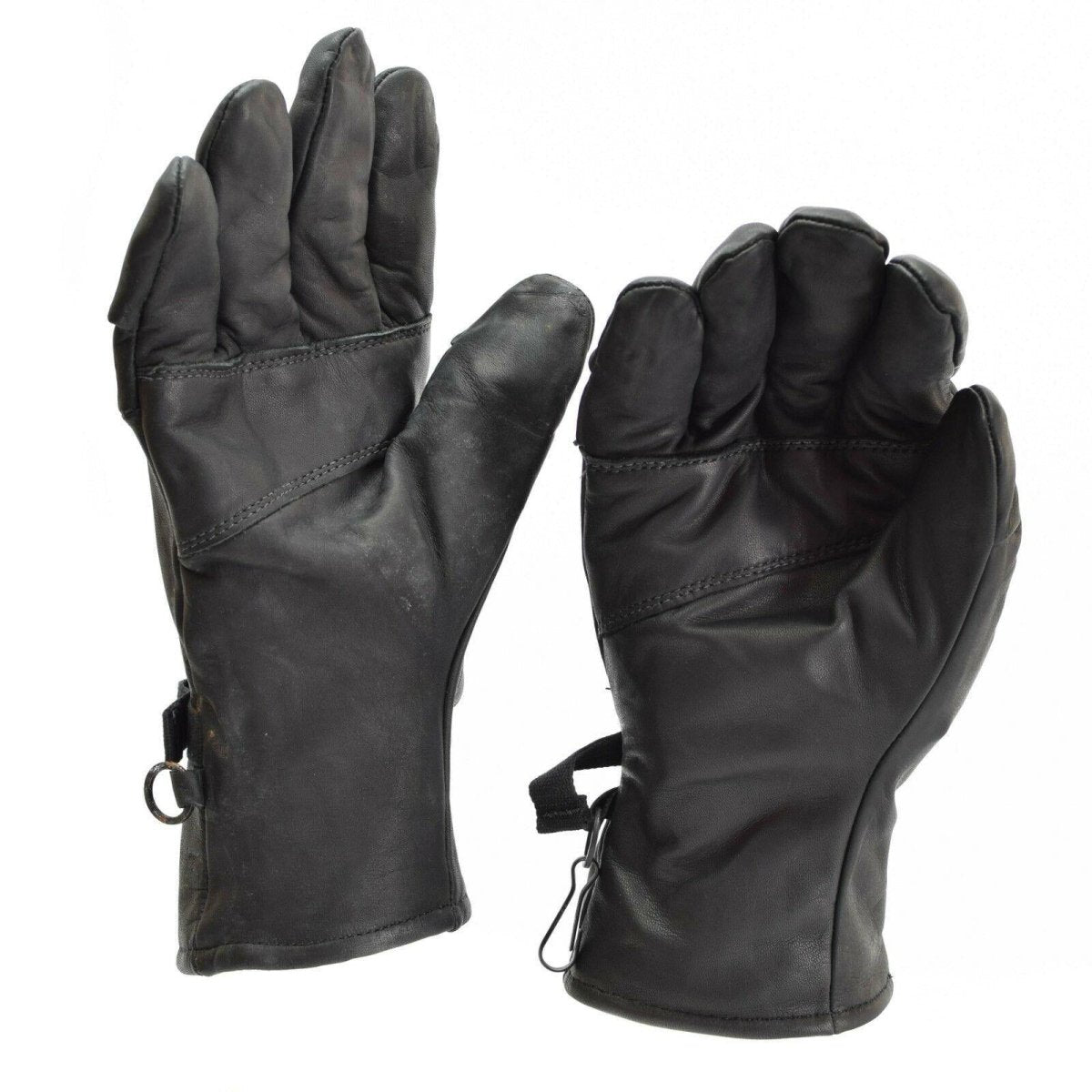 Guanti di pelle di combattimento dell'esercito americano originale Guido numero militare in pelle nera