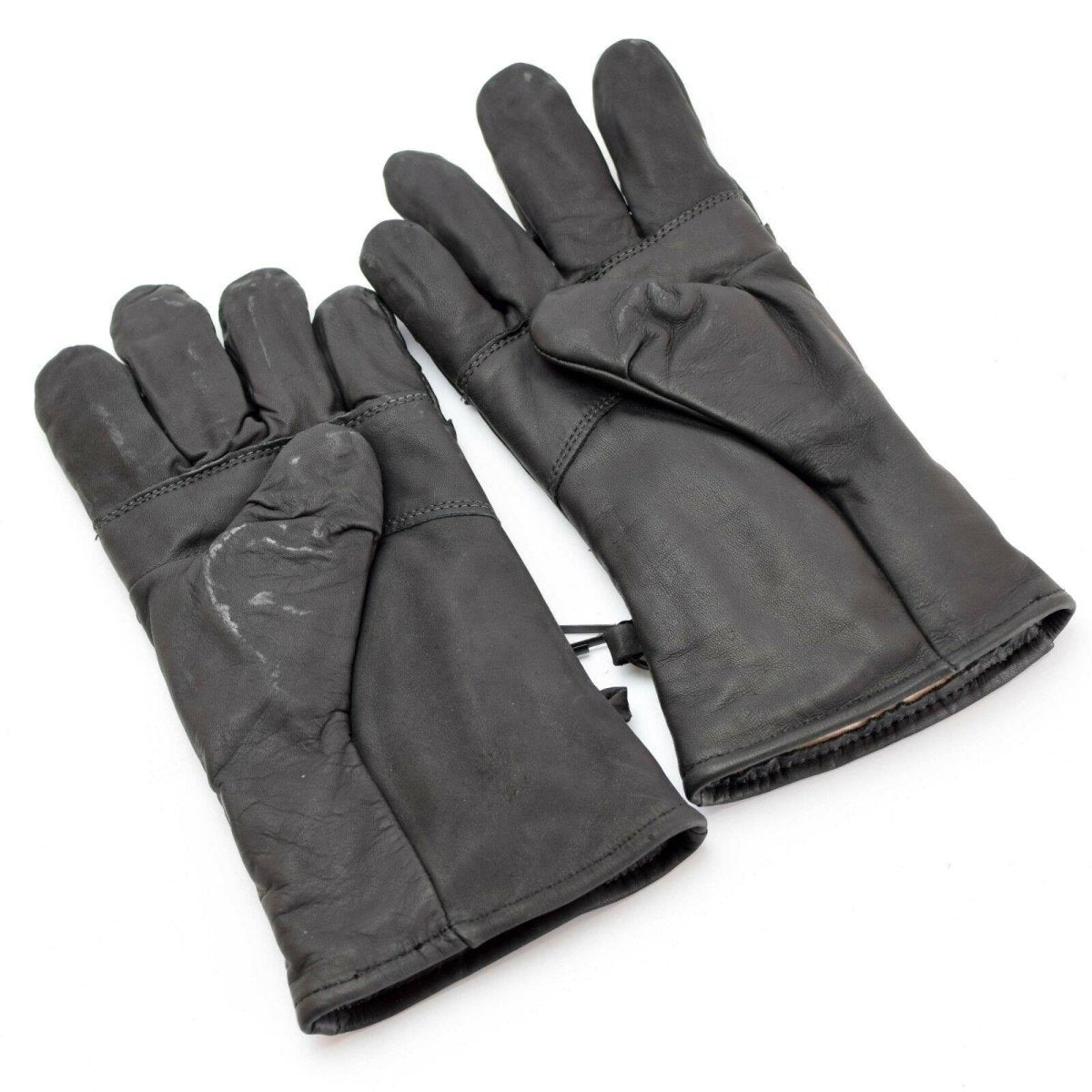 Guanti di pelle di combattimento dell'esercito americano originale Guido numero militare in pelle nera