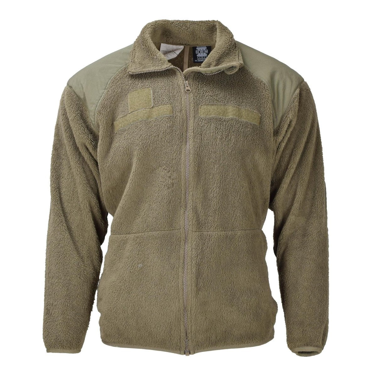 Giacca in pile tattica originale per la stagione fredda dell'esercito americano, spalle rinforzate verde oliva