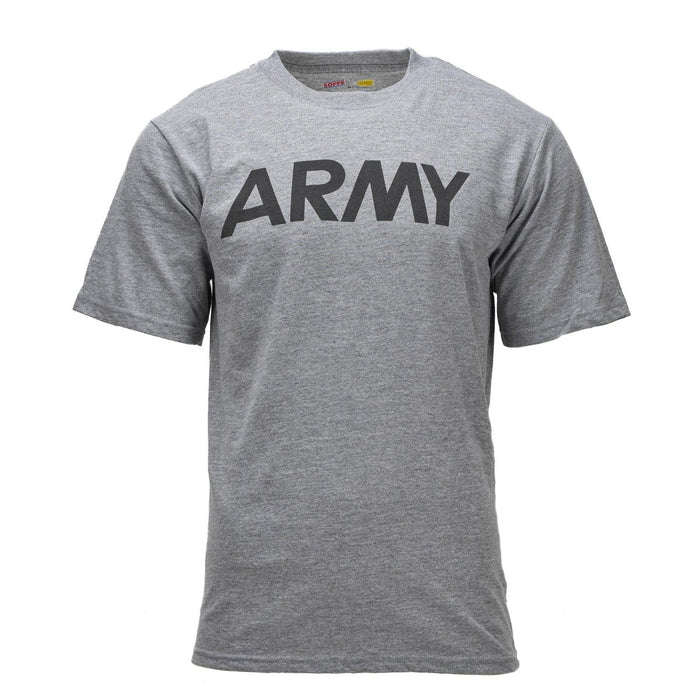 T-shirt GI classica militare americana originale a maniche corte con logo militare grigio - GoMilitar