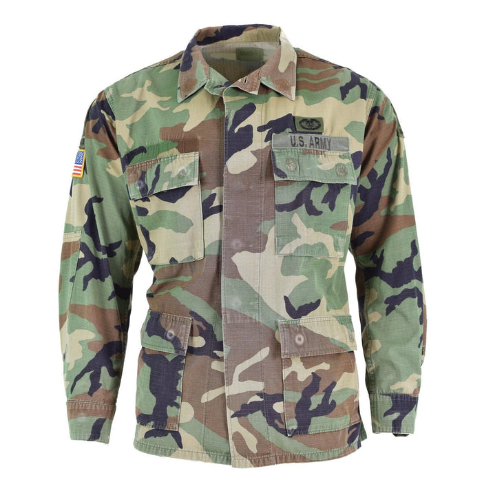 Giacca militare originale americana ripstop mimetica bosco camicia truppe BDU - GoMilitar