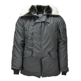 Parka originale militare statunitense N-3B per la stagione fredda, resistente al vento, verde oliva