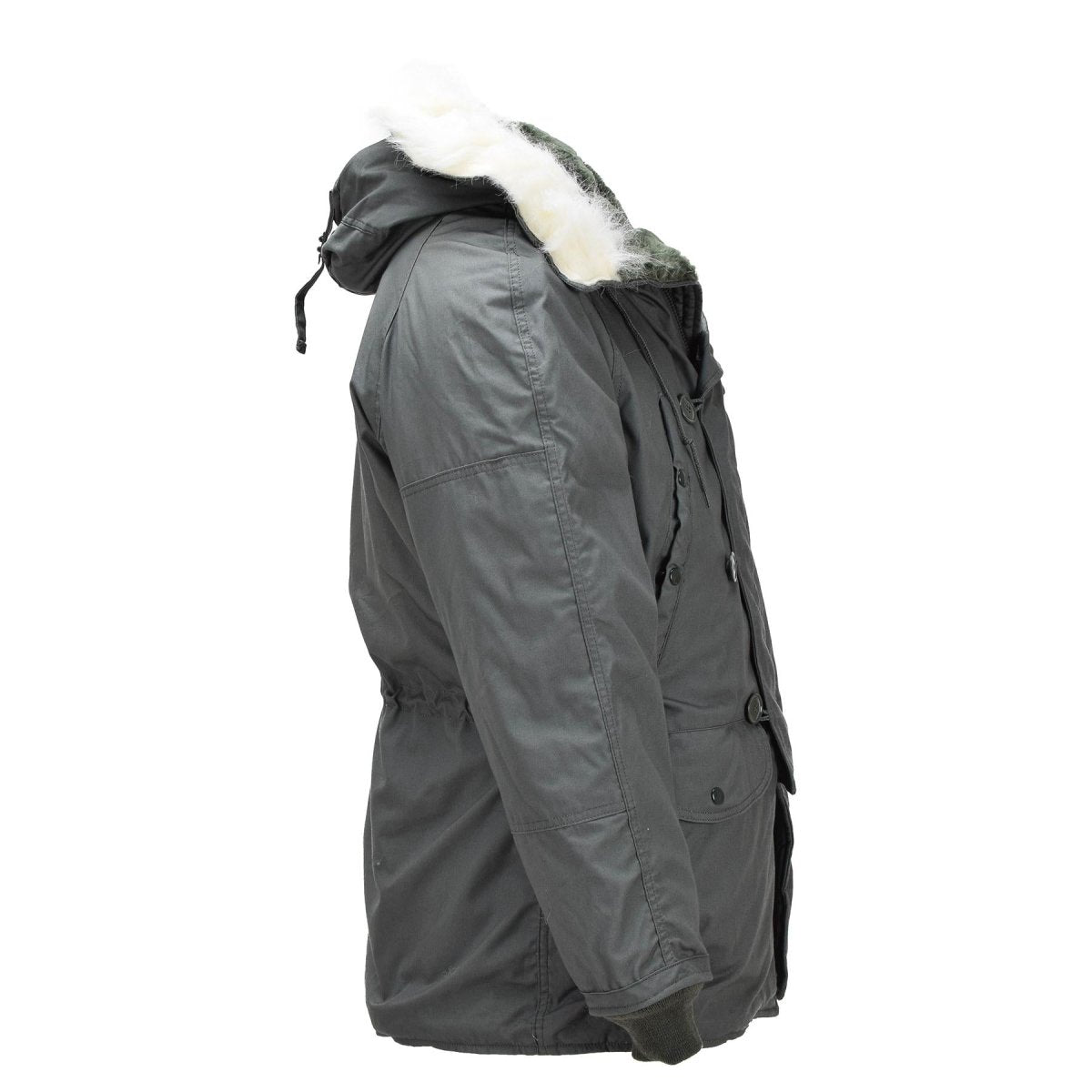 Parka originale militare statunitense N-3B per la stagione fredda, resistente al vento, verde oliva