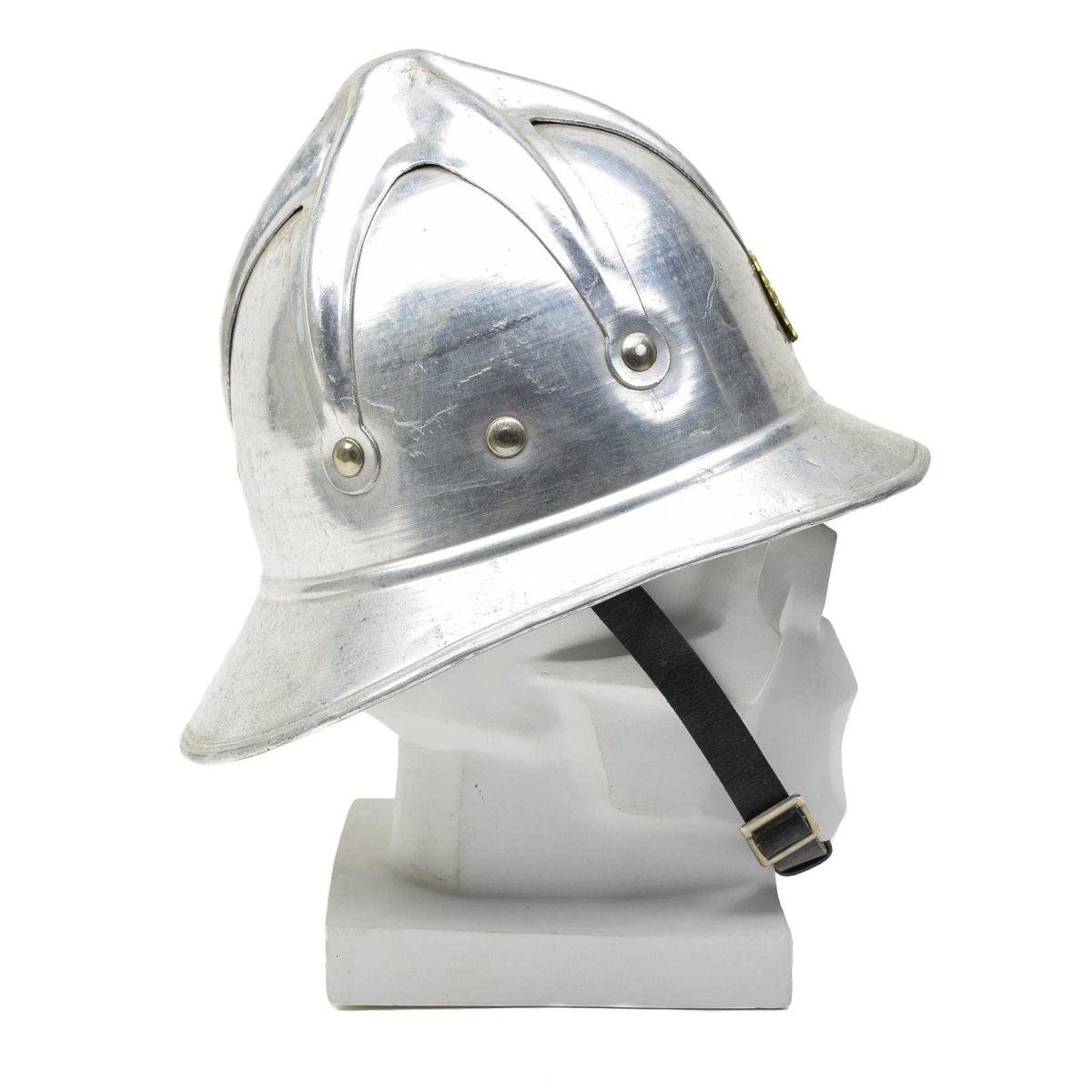 Originale Yugoslavia Military Grey Alluminio Fireman Helmet Red Badge Army Army