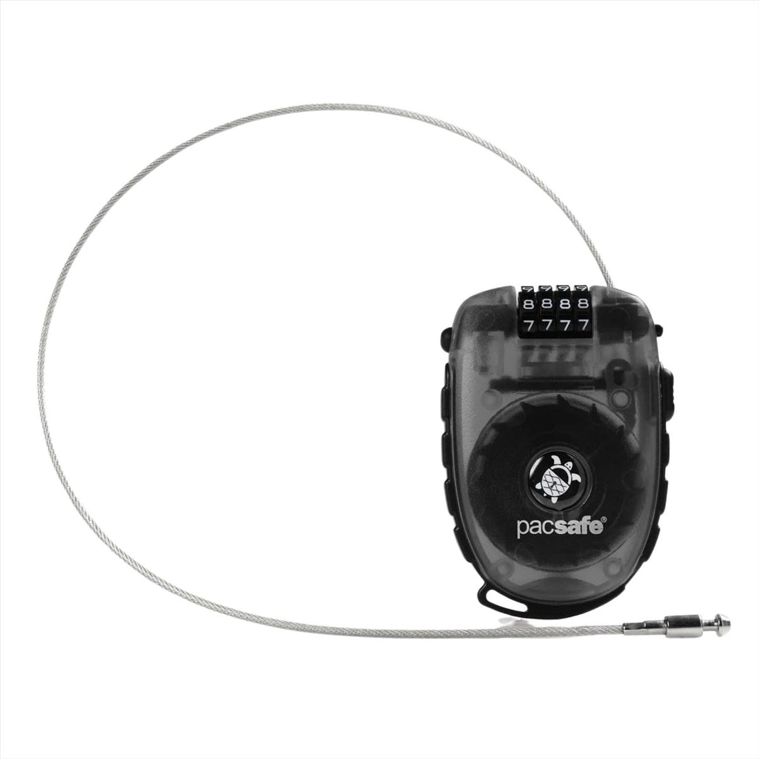 Lucchetto con cavo retrattile Pacsafe Retractasafe 250 Filo in acciaio inossidabile a 4 quadranti