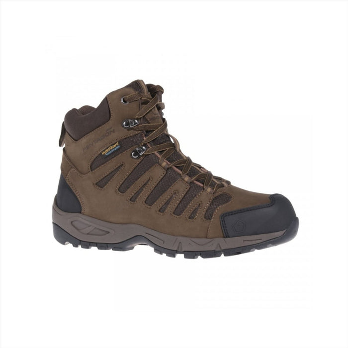 Stivale tattico PENTAGON Achilles XTR 6" in pelle nabuk marrone terra con Hydroguard impermeabile e suola robusta