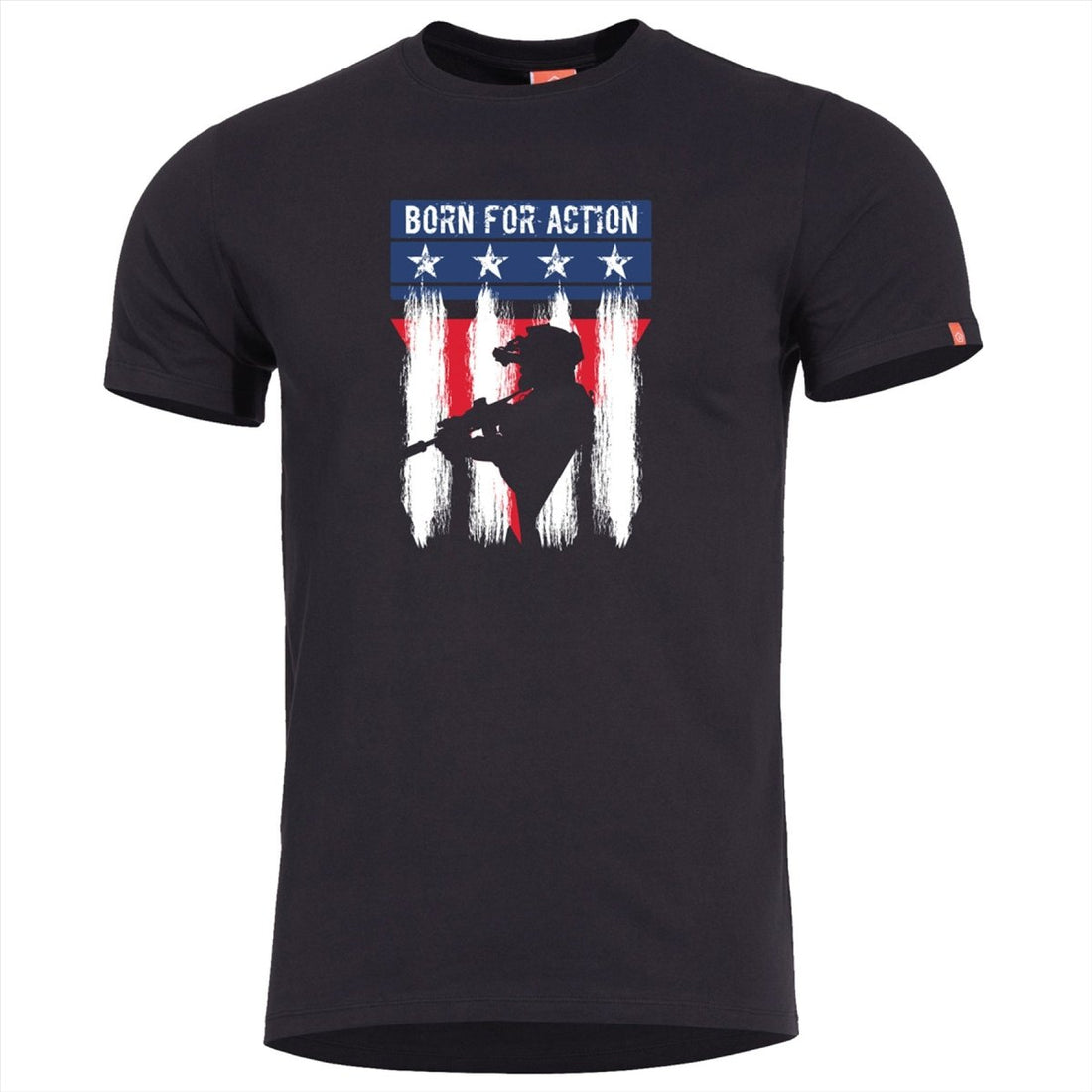T-shirt classica Pentagono Ageron Ranger, vestibilità comoda, asciugatura rapida, nera inodore
