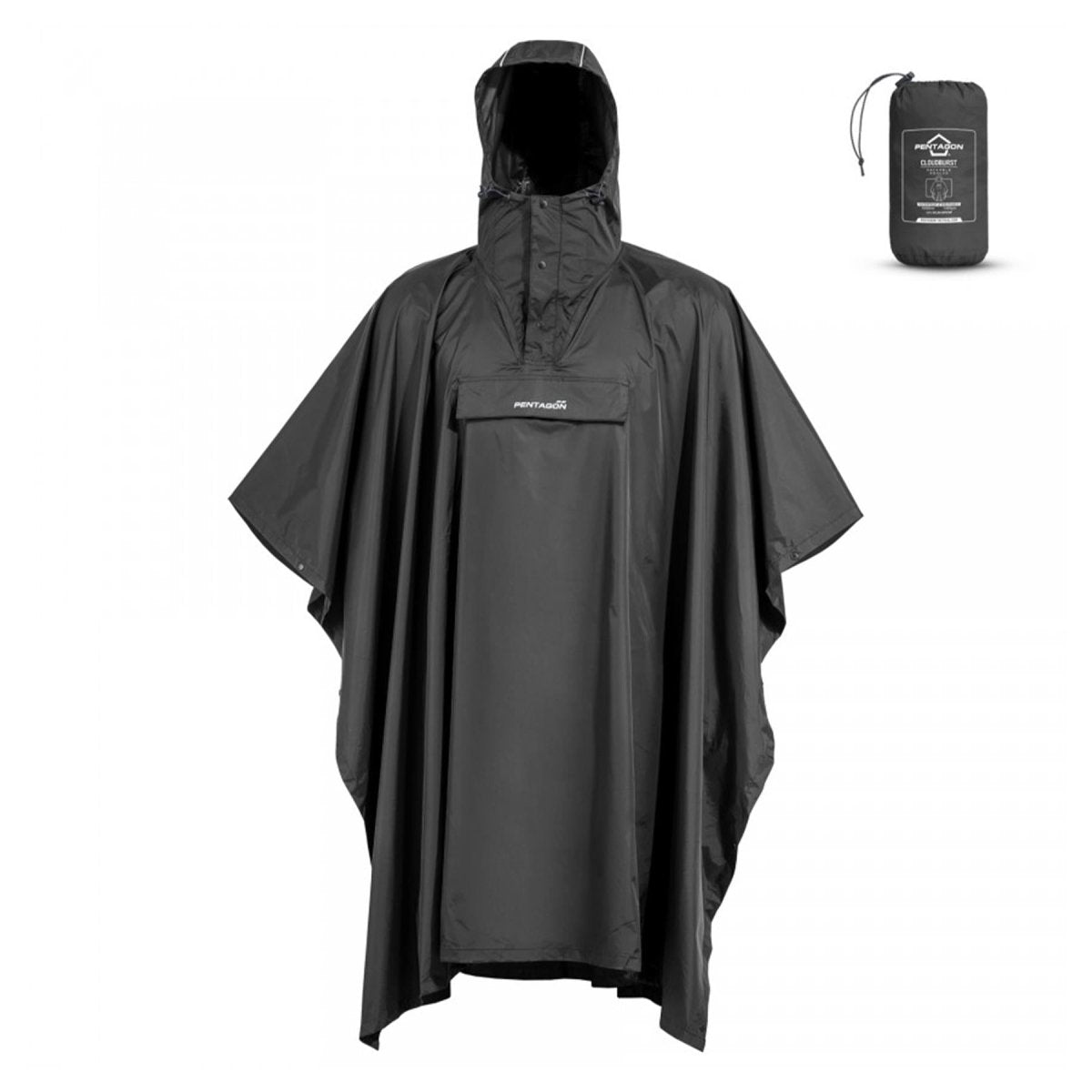 Pentagon CloudBurst Poncho Packo Dettagli riflettenti traspiranti