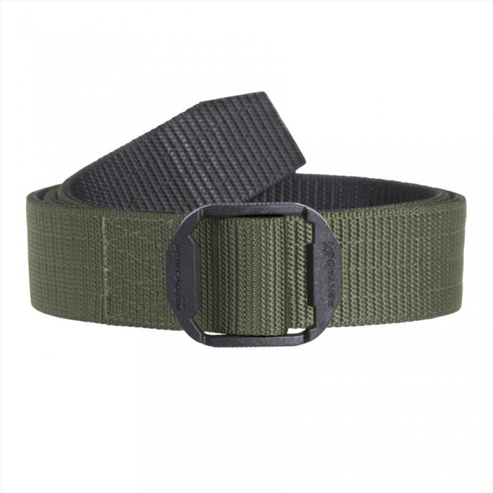 Cintura tattica resistente in nylon verde con doppia fibbia POM nera non metallica progettata per l'uso quotidiano e professionale