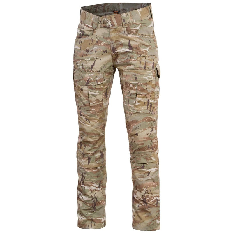 Pentagon Ranger 2.0 military style lizard camo ripstop pants with reinforced seat and multiple pockets for durability and functionality