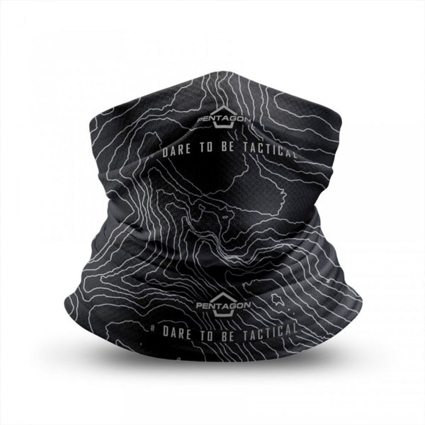 Pentagon Skiron Mappa topografica Gucca al collo Design grafico in tessuto a secco rapido
