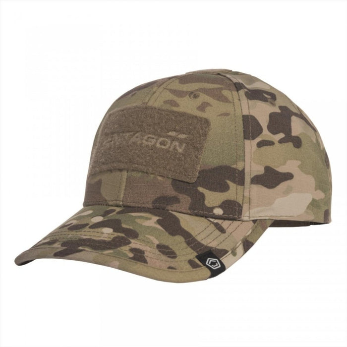 PENTAGON Cappellino tattico Tessuto Ripstop Design a 6 pannelli Toppa frontale Multicam Camo - GoMilitar