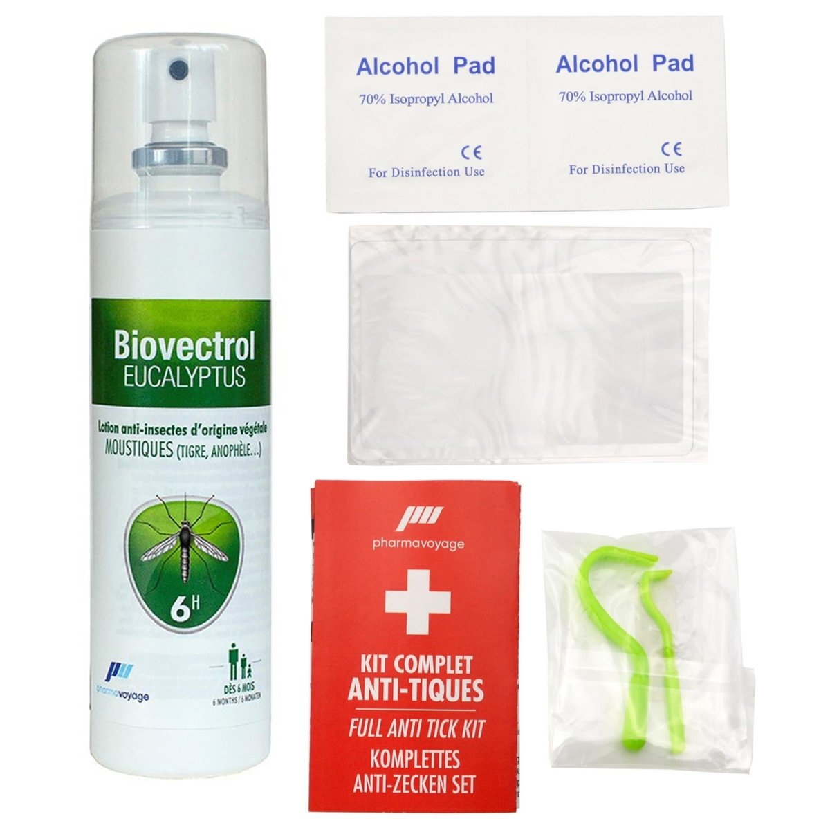 Pharmavoyage Anti Tick completo kit di pronto soccorso completo Strumenti di rimozione di emergenza