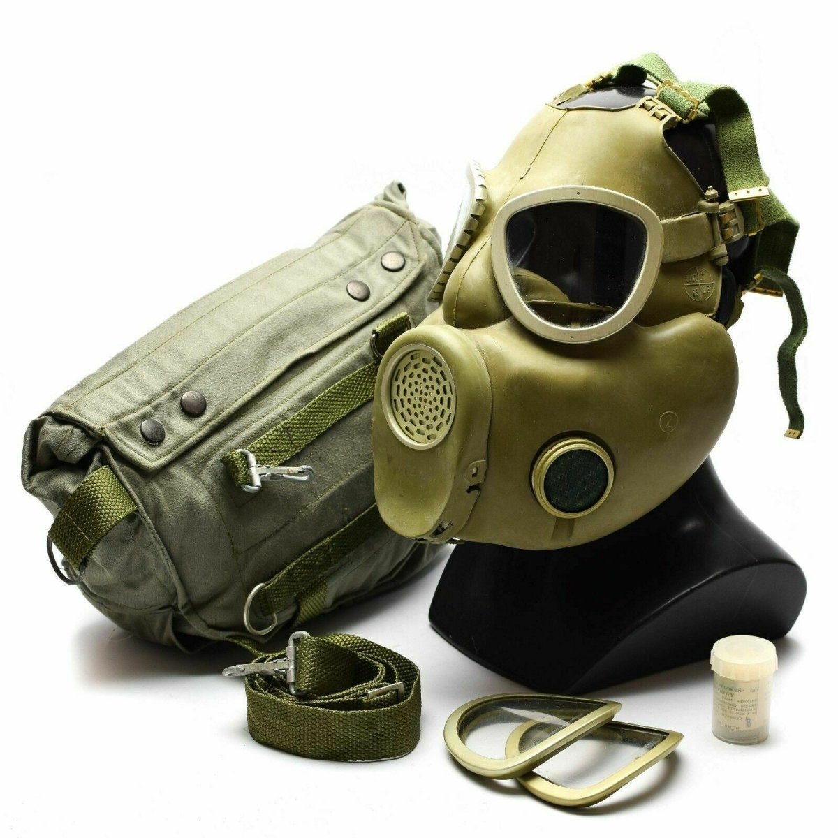 Maschera per gas militare polacco MP-4 Menolino Respiratorio Grey Olive grigio OD NUOVO