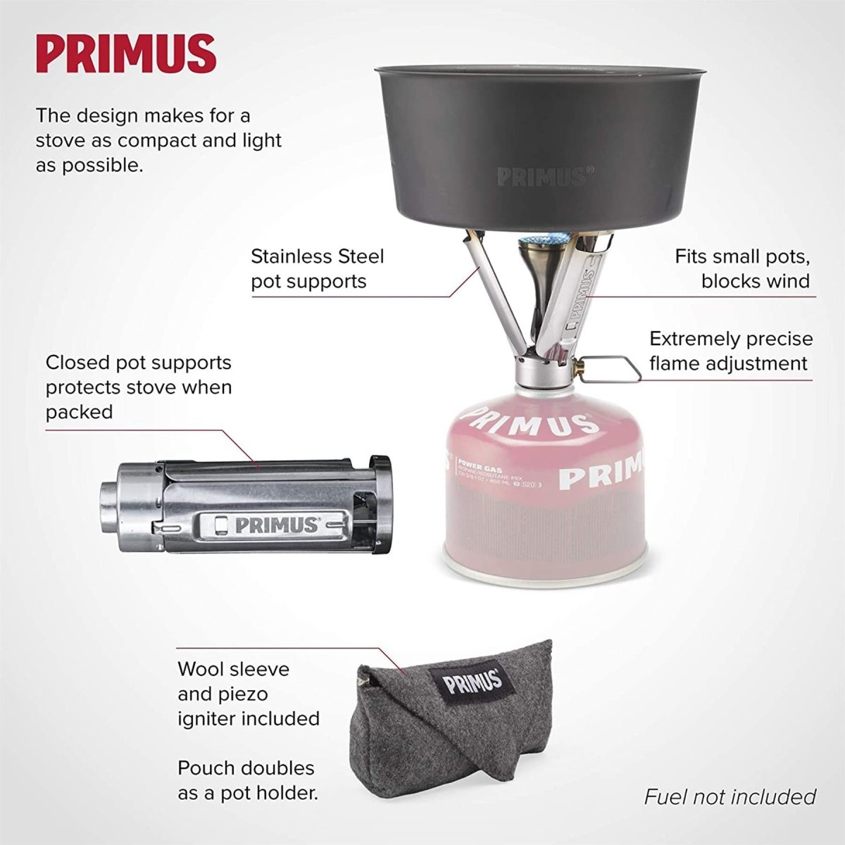 PRIMUS Firestick Compacter Burner in acciaio inossidabile cottura da campeggio per escursioni in acciaio