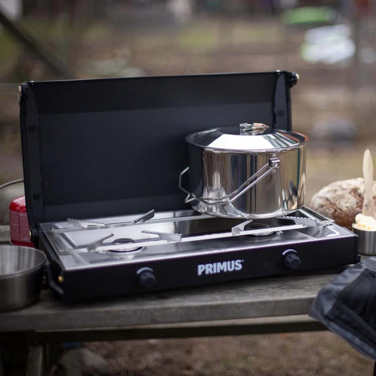 Penus Kinjia Camping Stove Dual Burner Pocchezze da cucina esterna portatili neri