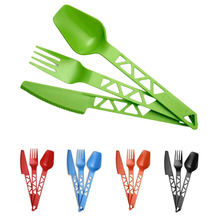 Set di posate da campeggio in plastica leggera con cucchiaio, coltello e forchetta in più colori per uso esterno