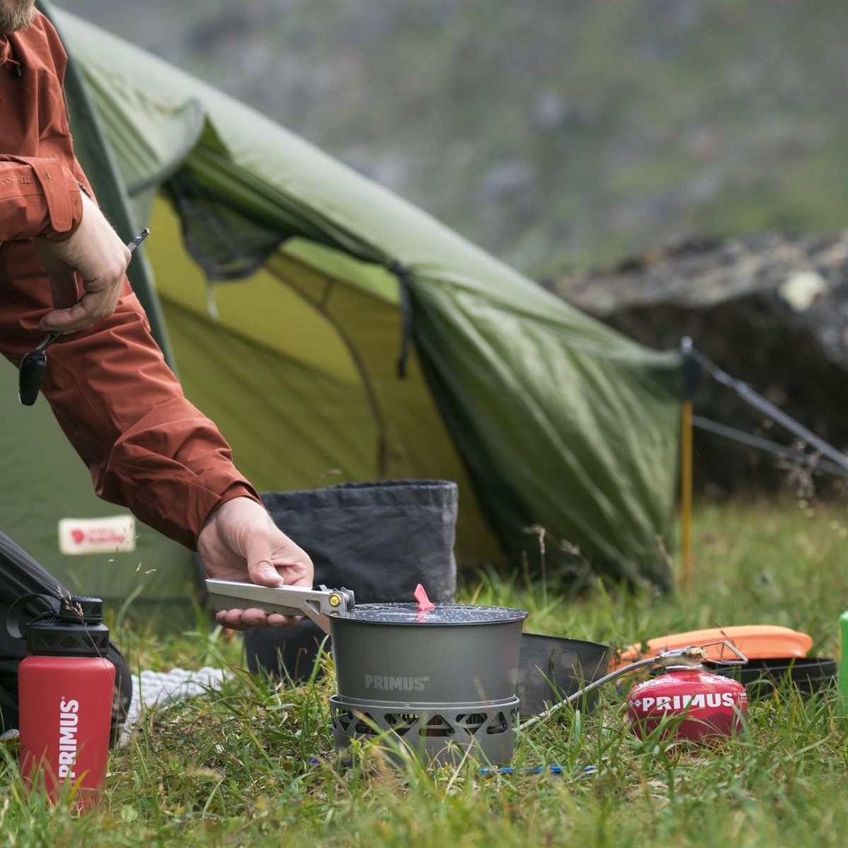 Primus Primetech Camping Stove Set 1,3 litri che cucina il bruciatore per esterni in pentola bollente