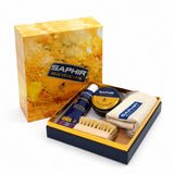 Saphir Box, kit grande per la cura delle scarpe, set di panni per lucidare la pelle liscia