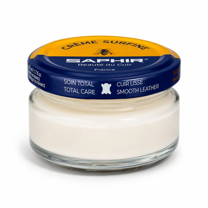 Saphir Creme Surfine Leather Shoe Care Cream Smooth Leather 50ml Neutral - GoMilitar