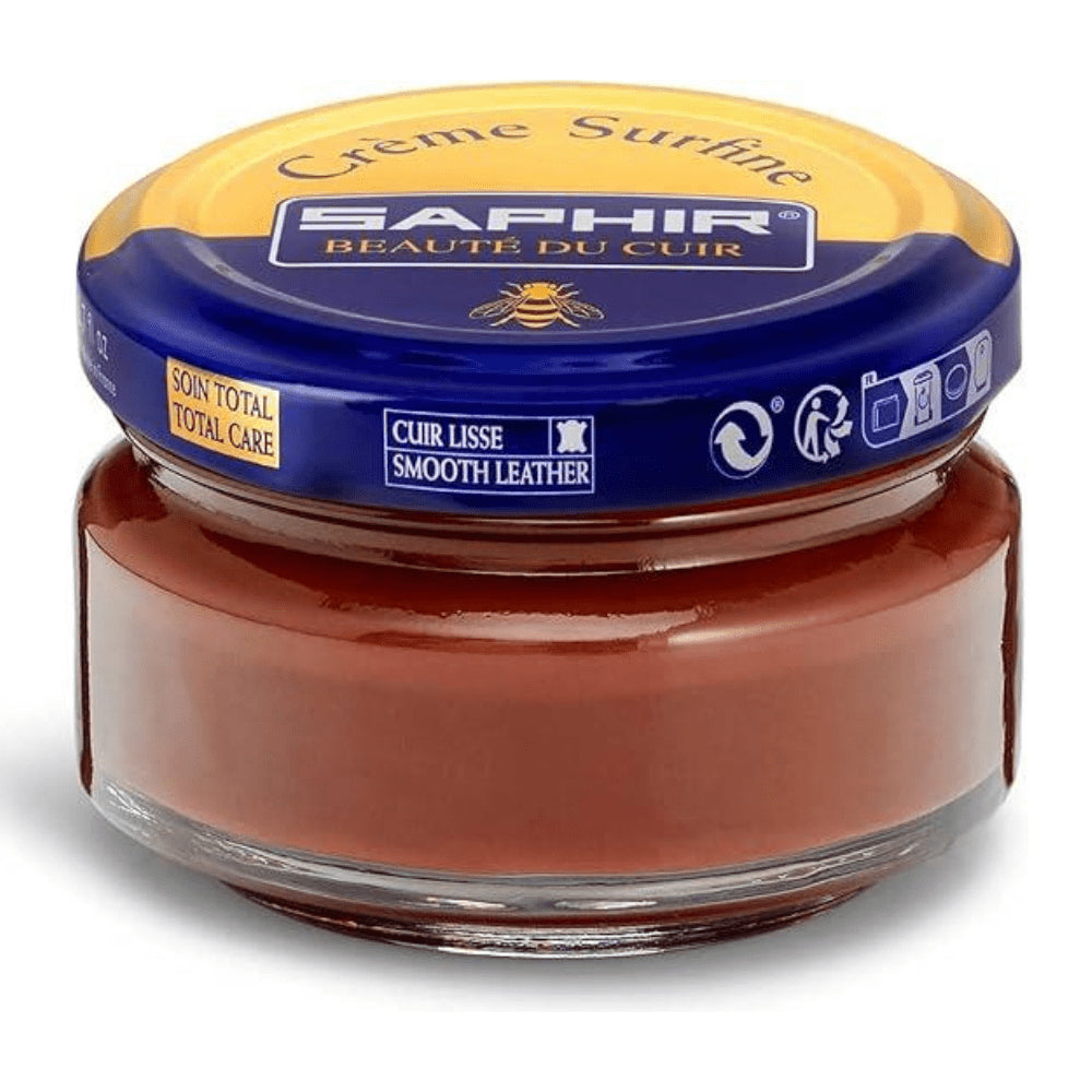 Saphir Creme Surfine Leather Shoe Care Crema per pelle liscia 50 ml Marrone