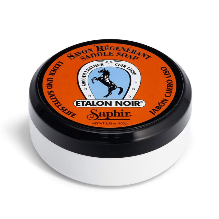 Sapone da sella Saphir Etalon Noir 100 ml Sapone per la cura della pulizia della pelle liscia - GoMilitar