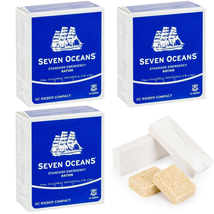 Sette oceani razioni di biscotti pasti di emergenza sopravvivenza escursioni prepper alimentare 3 pezzi - GoMilitar