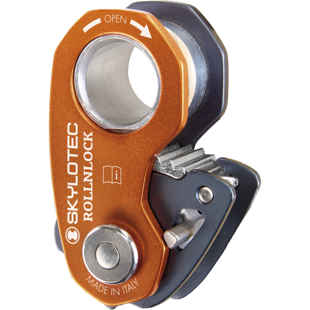 Climbing Technology Dispositivo ROLLNLOCK Puleggia Morsetto per corda Dispositivo 3 in 1 Arancione