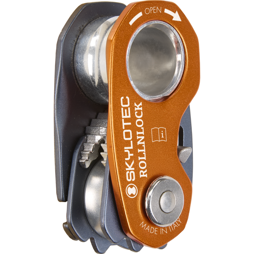 Climbing Technology Dispositivo ROLLNLOCK Puleggia Morsetto per corda Dispositivo 3 in 1 Arancione