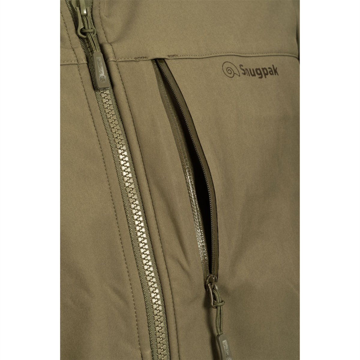 Giacca Snugpak Cyclone Softshell Traspirante Resistente all'acqua per esterni Oliva
