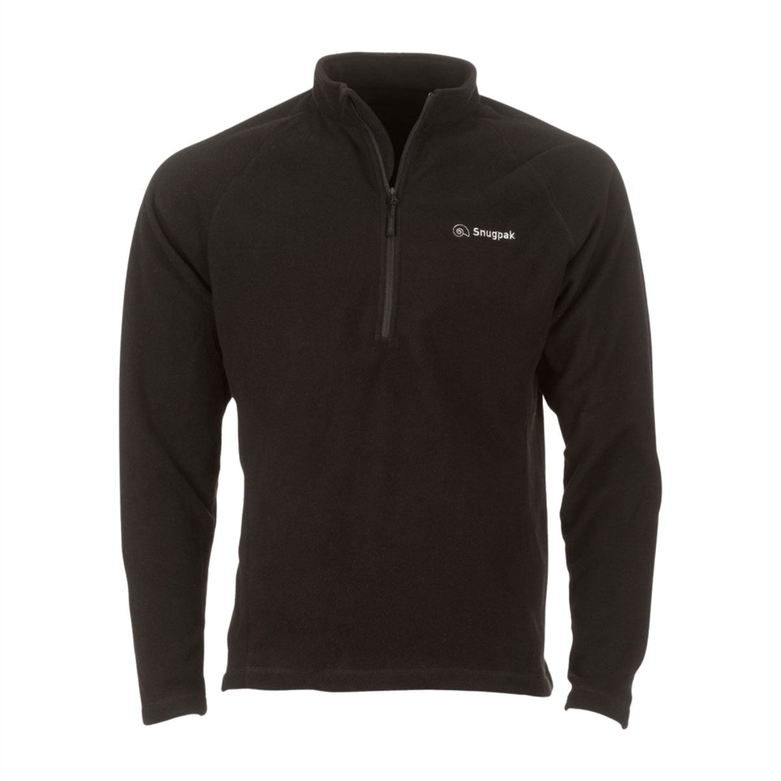 Giacca in pile Snugpak IMPACT Colletto rialzato morbido Protezione per il mento Zip 1/4 Nera