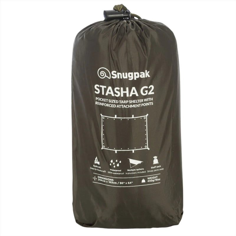 Snugpak Stasha G2 Tarpaulin Waterproof Lightweight Compact Shelter Tarp Olive