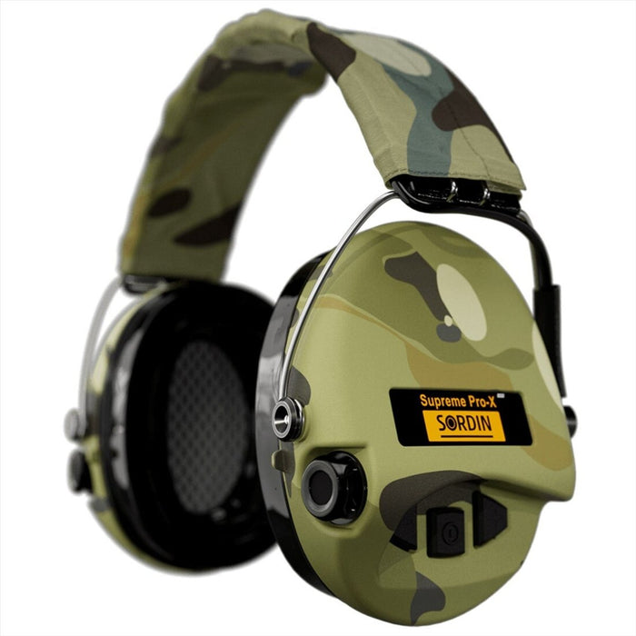 Sordin Supreme Pro-X LED Protezione acustica attiva Due microfoni Camo - GoMilitar
