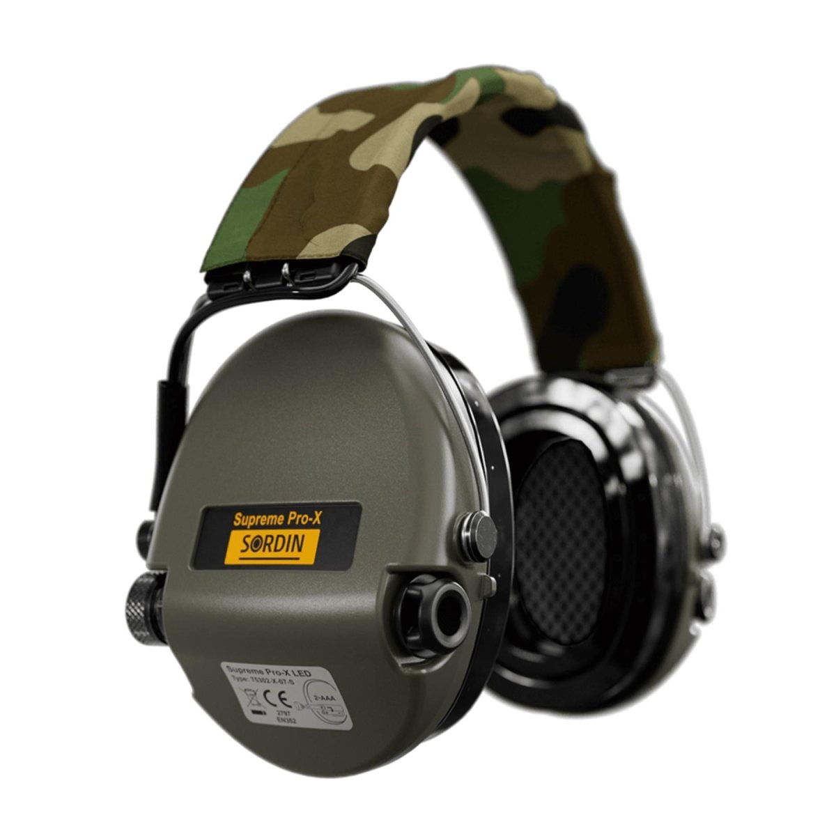 Sordin Supreme Pro-X LED Electronix Audizione di protezione dell'udito Textile camo