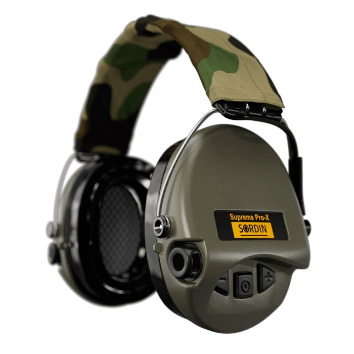 Sordin Supreme Pro-X LED Electronix Fascia per protezione dell'udito Textile Camo - GoMilitar