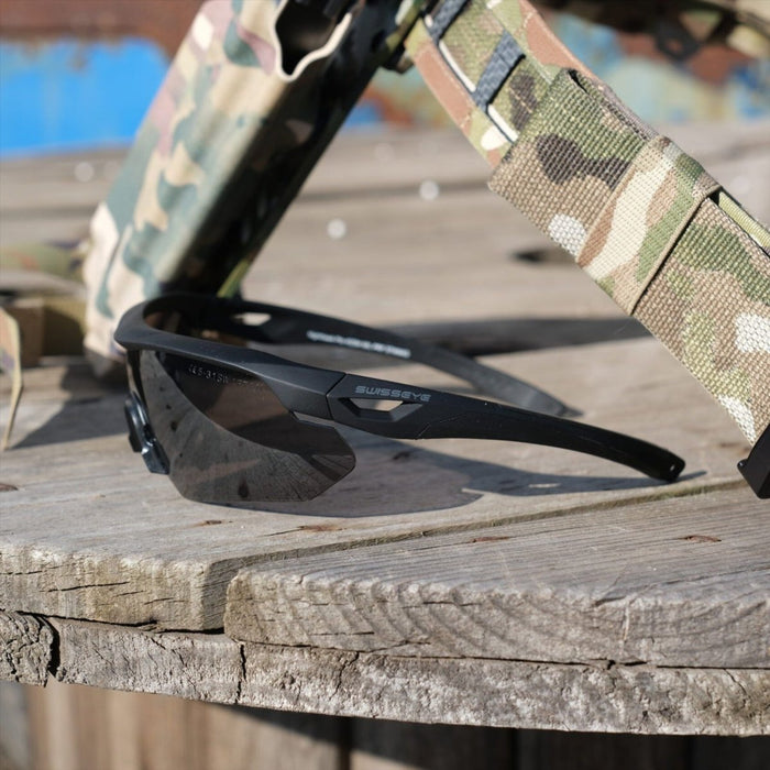 Occhiali tattici Swisseye Nighthawk Pro Lenti intercambiabili Montatura nera - GoMilitar
