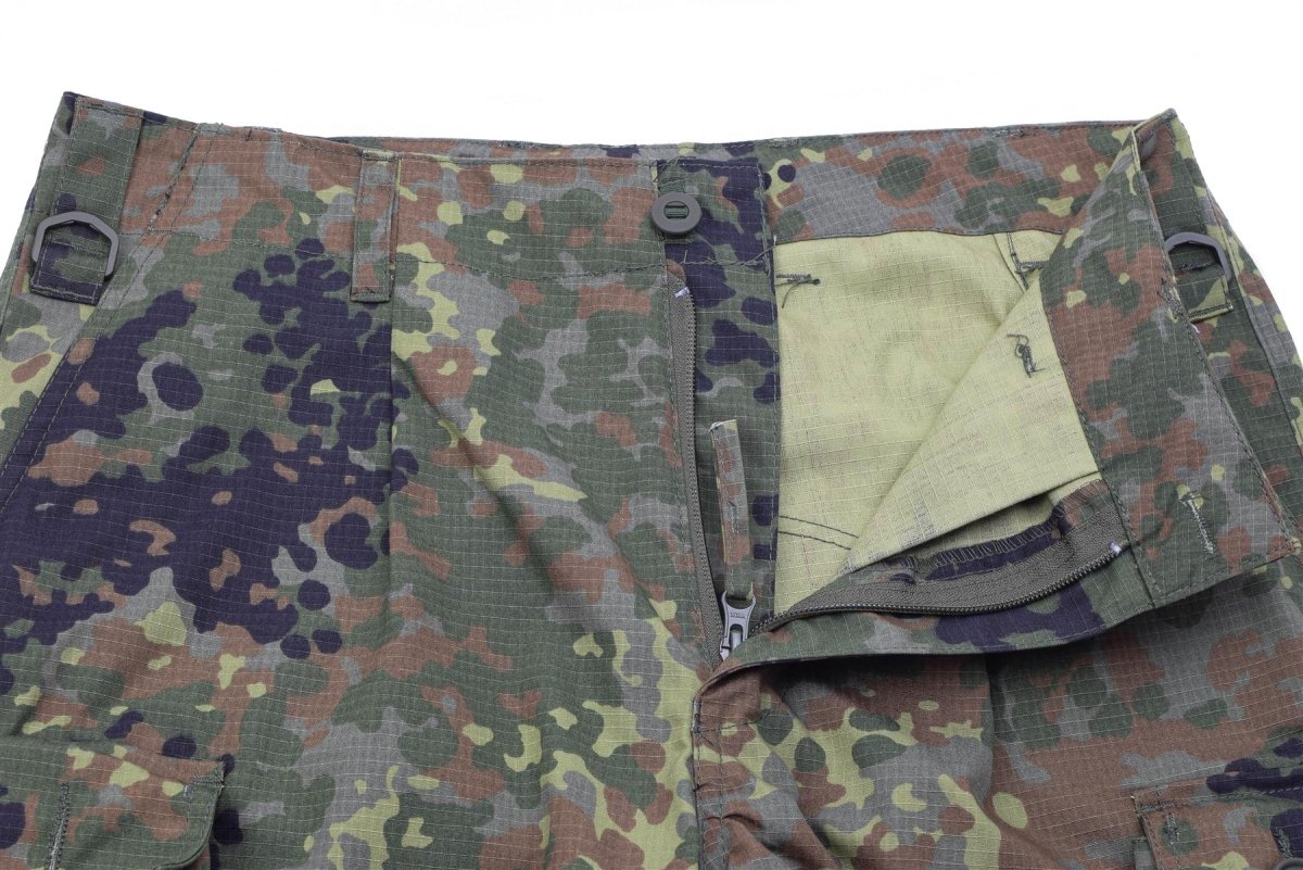 TACGEAR Pantaloni da combattimento cargo da campo stile esercito tedesco di marca flecktarn camo ripstop