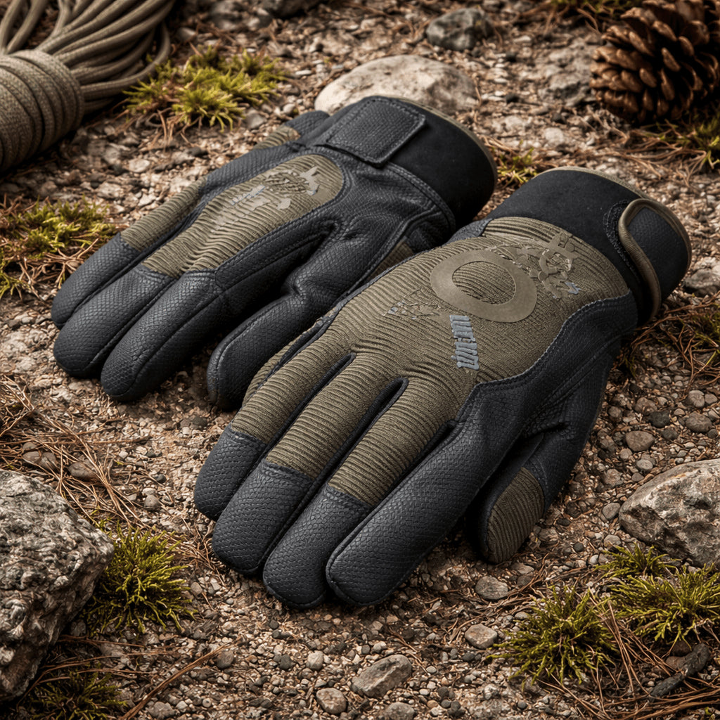 Guanti invernali TAMREX ProGrip Thermo HexaGrip palmo in pelle isolato oliva