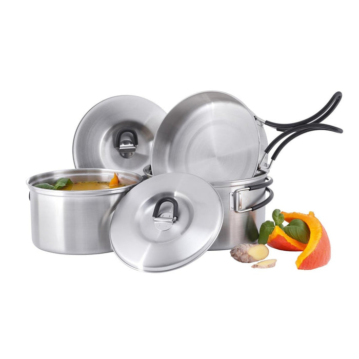 Set da cucina Tatonka da campeggio, pentola compatta resistente al fuoco per esterni in acciaio inossidabile - GoMilitar