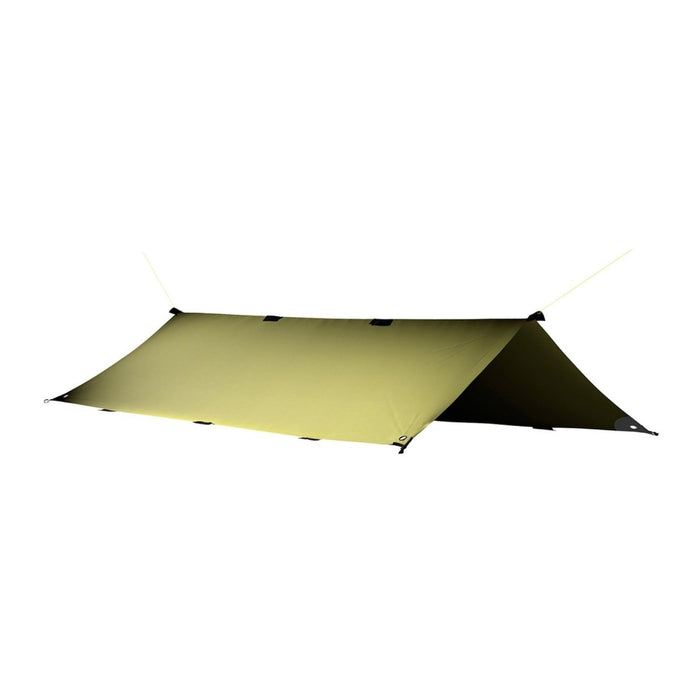 Telone impermeabile Tatonka verde oliva con passanti e occhielli, leggero e versatile per la protezione da campeggio.