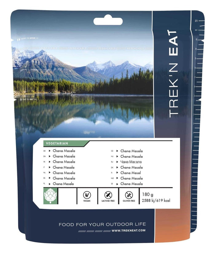 Trek'N'Eat Vegan Meal Chana Masala Freeze Dried Outdoor Food Hiking 180g - GoMilitar