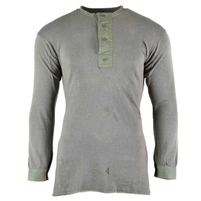 Camicia grigia autentica dell'esercito svedese della Seconda Guerra Mondiale, maglietta in eccedenza militare per il freddo - GoMilitar